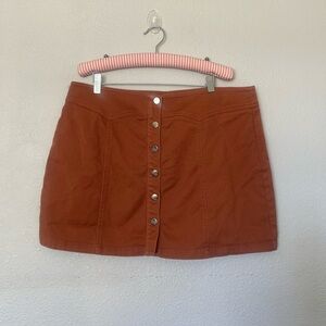 Forever 21 Rust Button-Front Mini Skirt
